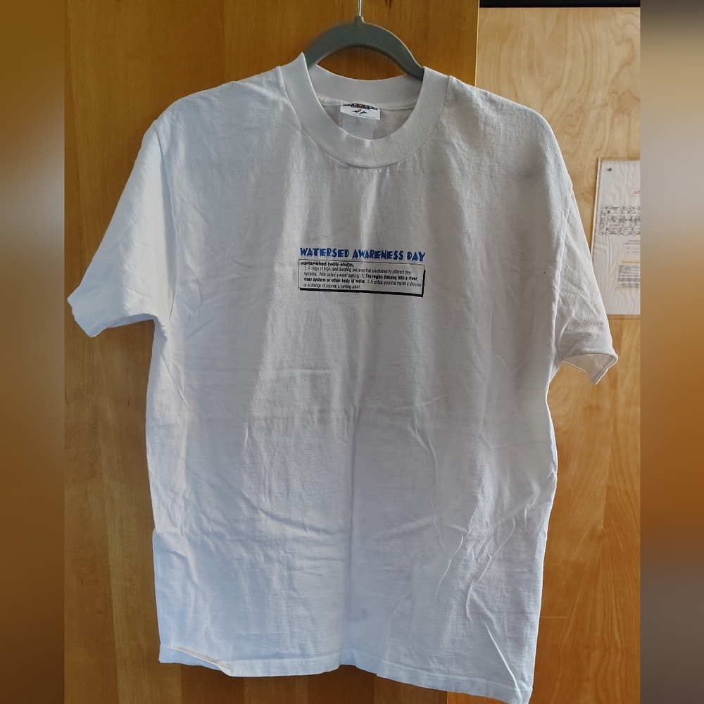 Men's White Watershed Awareness Day Tee Shirt